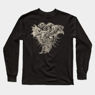 Medieval Heroicall French Dragon Intertwined with an Eagle Long Sleeve T-Shirt